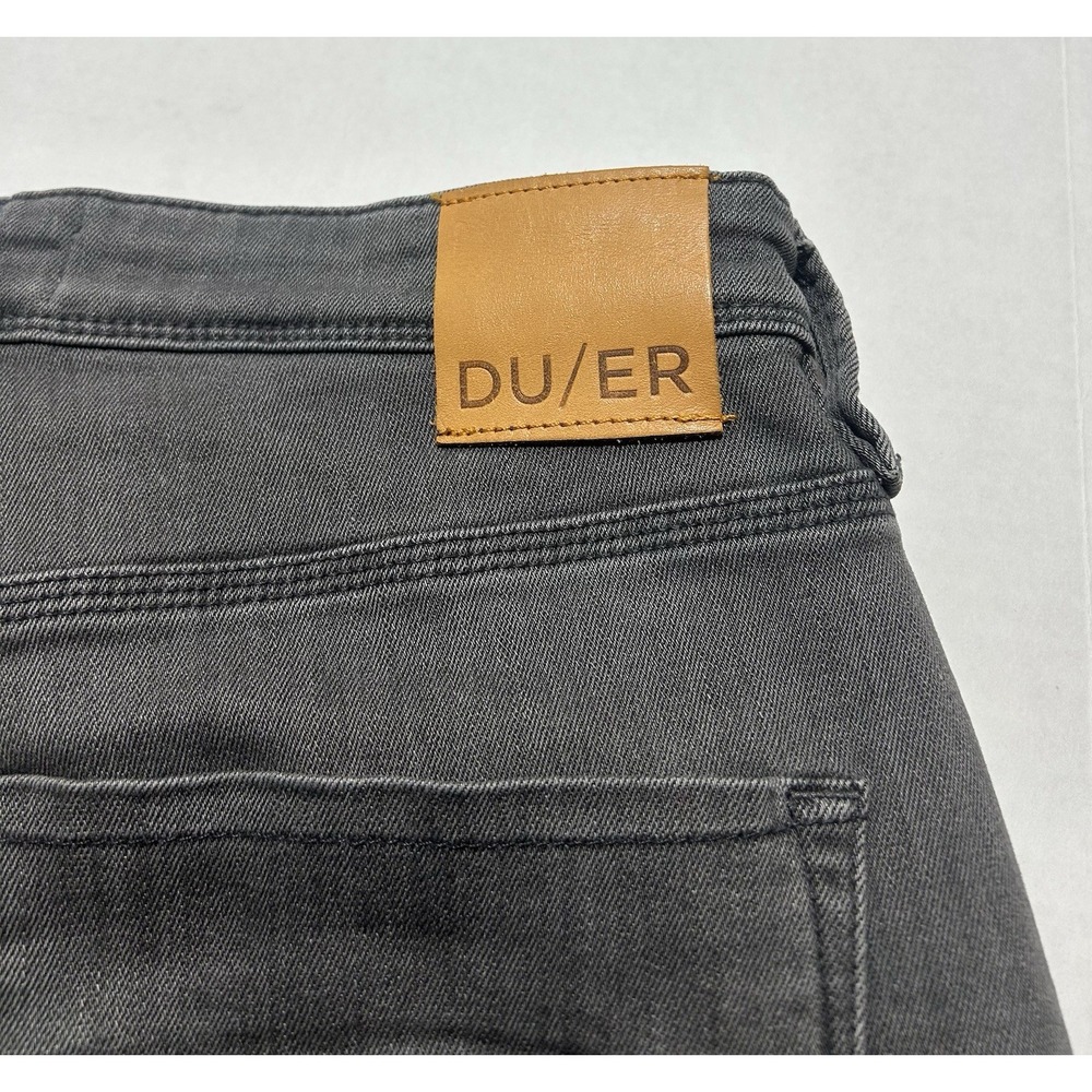 DU/ER Jeans Mens Size 33x34 Grey Denim L2X Relaxed Taper 5-Pocket Stretch EUC - Picture 8 of 11